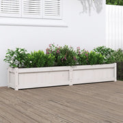 Fioriera da Giardino Bianca 180x31x31 cm Legno Massello di Pino 837496
