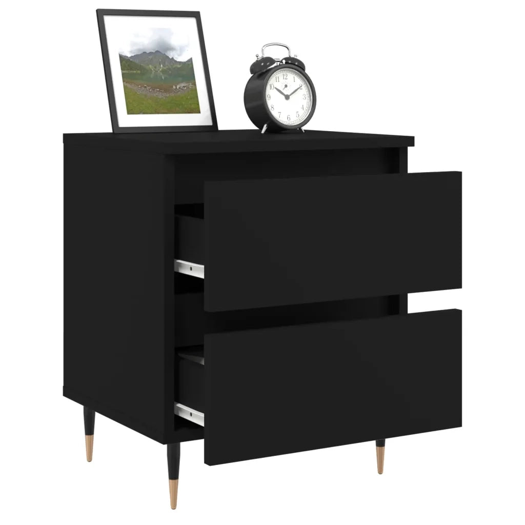 Comodino Nero 40x35x50 cm in Legno Multistrato 826862