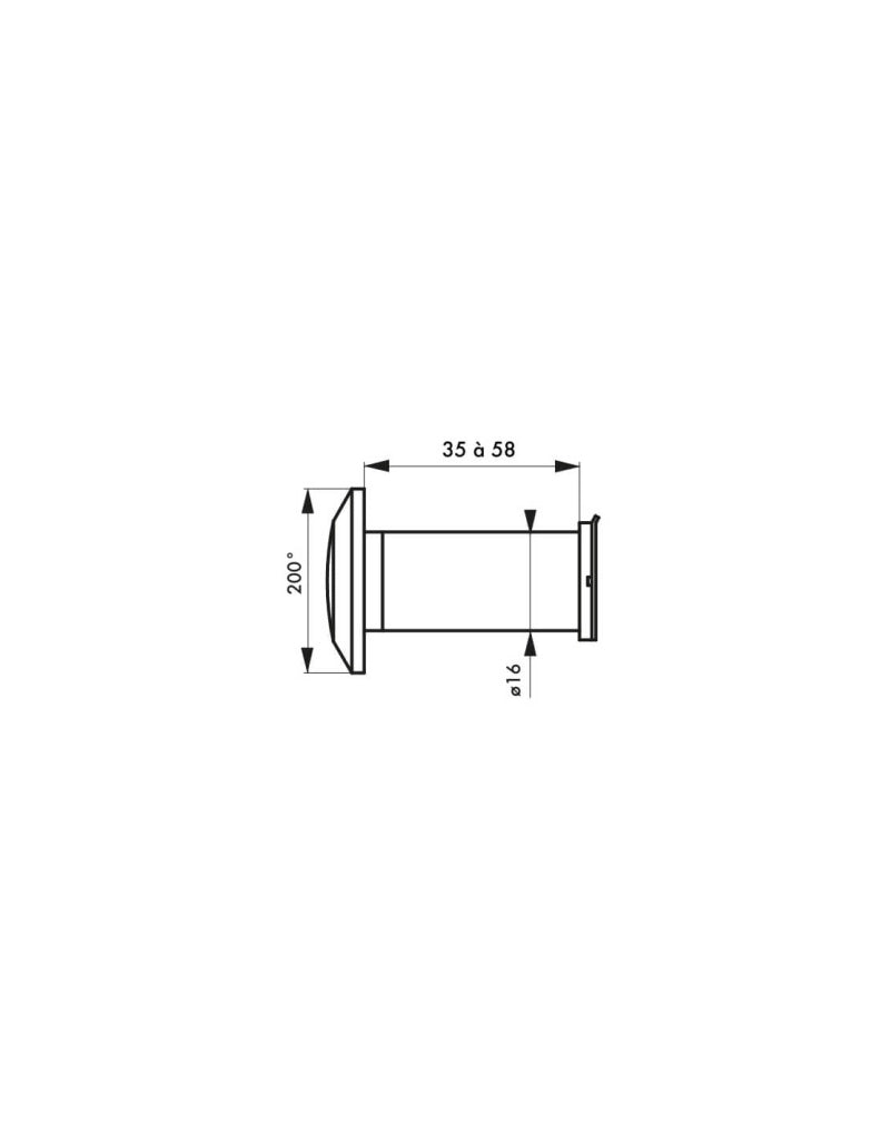 Spioncino ottico 200° in ottone, ignifugo, con coperchio otturatore - THIRARD