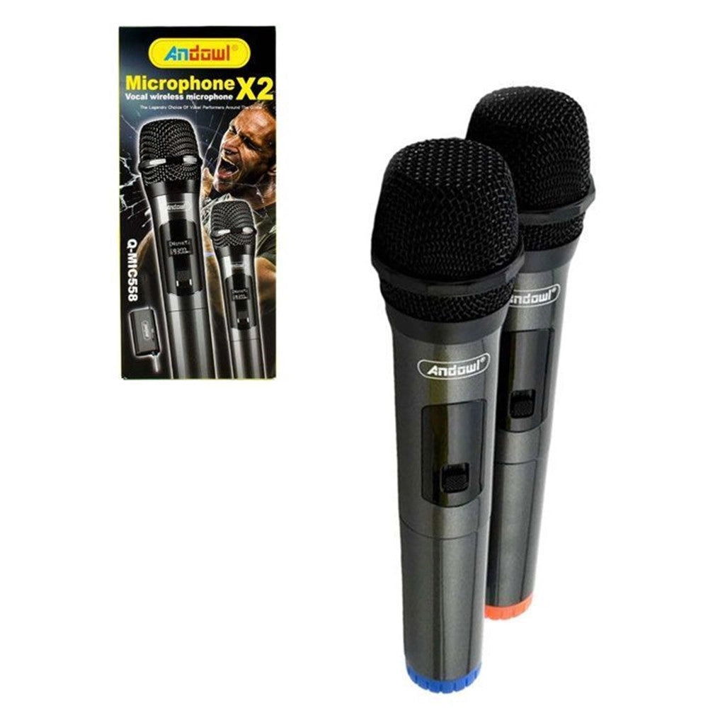 Trade Shop - Set Di 2 Microfoni Vocali Wireless Per Registrazione Trasmissione In Diretta Q-mic558 -