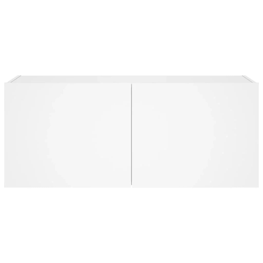 Mobile TV multimediale scaffale TV credenza mobile TV sala da pranzo soggiorno camera da letto mobile da parete con luci LED 100 x 35 x 41 cm bianco 02_0027853