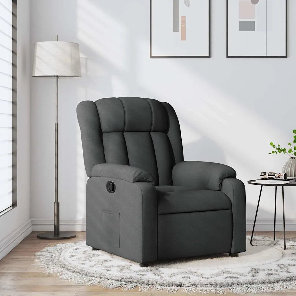 Poltrona Reclinabile in Tessuto Grigio Scuro 373575