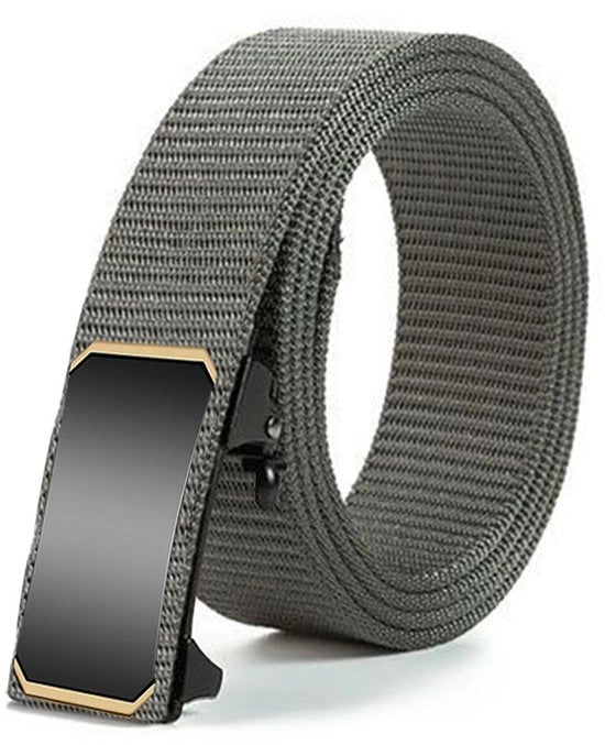 Cinturone in canapa automatico senza denti per uso all'aperto con cinturino in nylon casual e riempimento in tessuto.