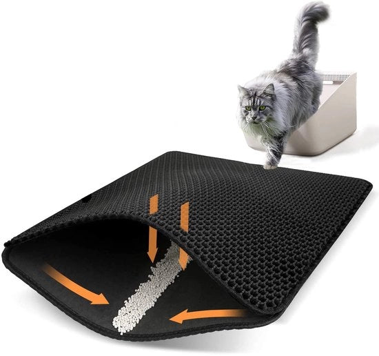 Matrice per gatto in EVA 60 x 40 cm per pavimento di toilette con disegno di api, impermeabile, facile da pulire