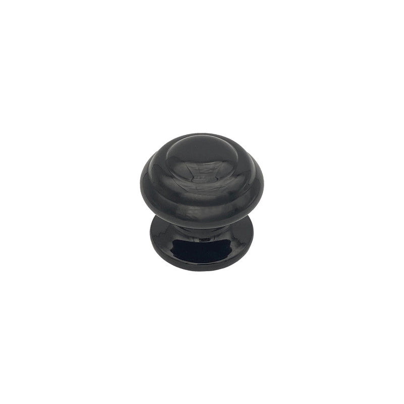 Pomolo fisso per porta SAGUATTI 878/70QB in alluminio nero lucido