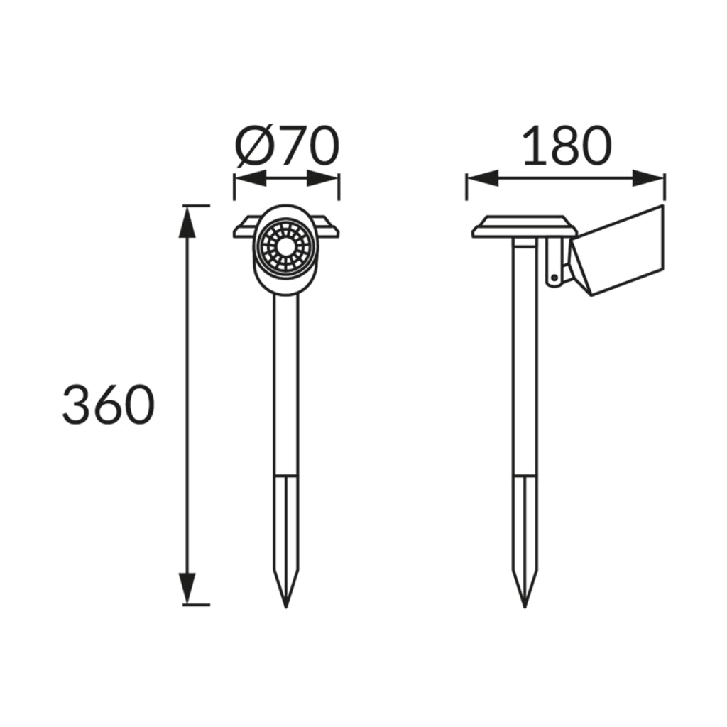 Faretto solare da giardino cromato LED 6500K IP44 Struhm