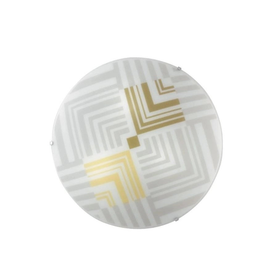 PLAFONIERA SEVENTY 3XE27 D.40XH11,3CM BIANCA/ORO.