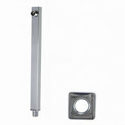 Trade Shop - Braccio Per Soffione Doccia Quadrato In Ottone Cromato Con Rosone 25 Cm 59494 -