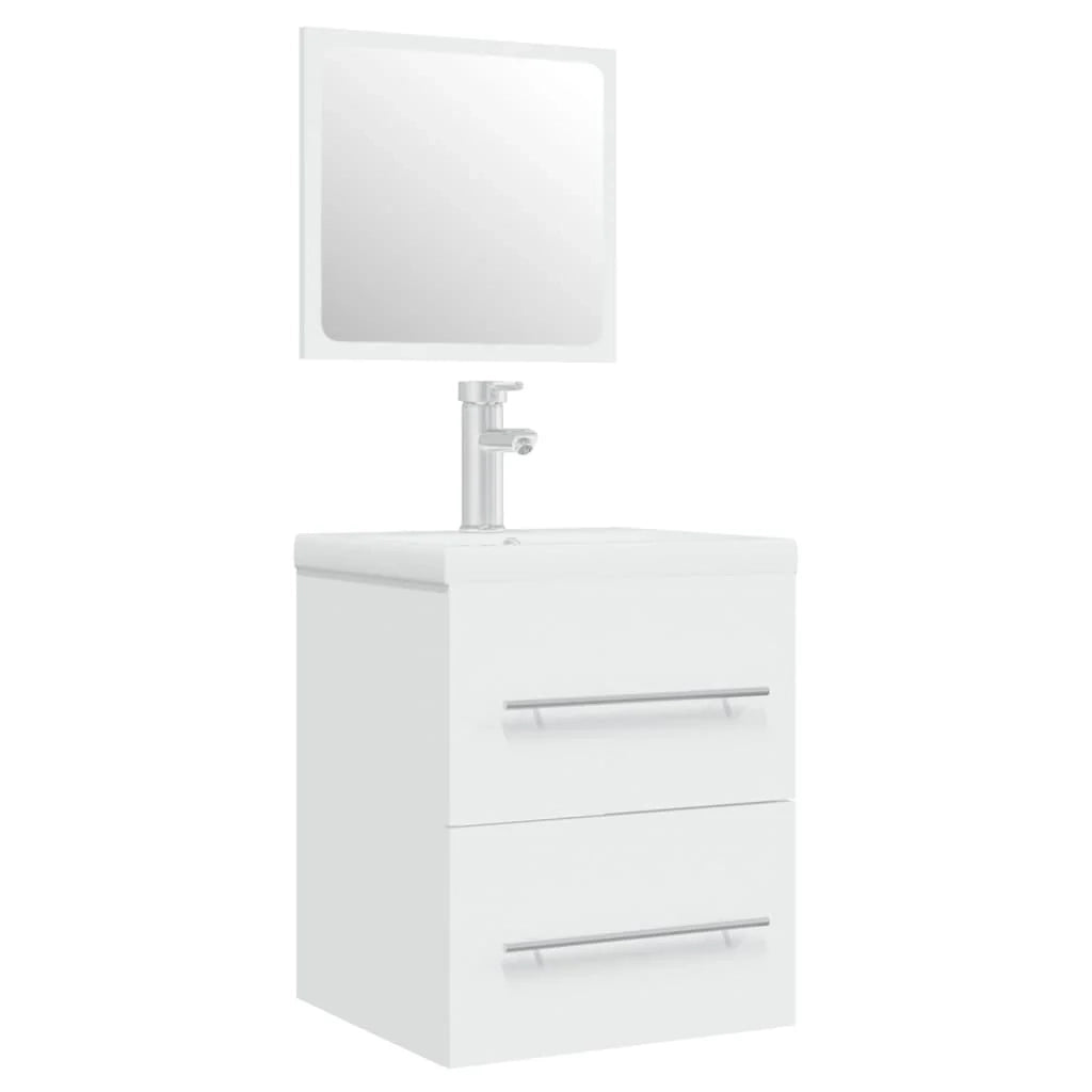 Mobile lavabo con vasca integrata 41 x 38,5 x 48 cm legno ingegnerizzato bianco 02_0006858