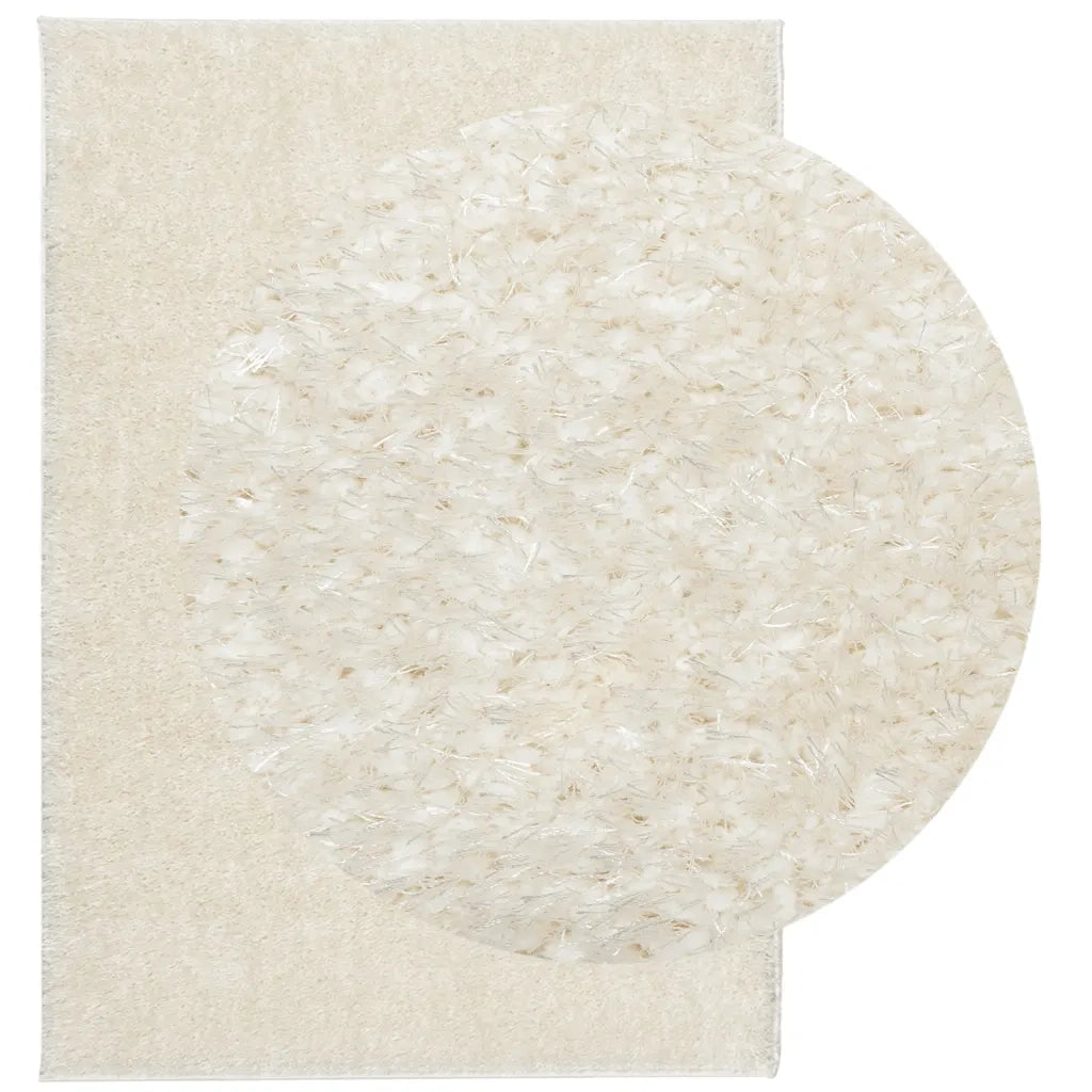 Tappeto a Pelo Lucido Lungo ISTAN Effetto Crema 140x200 cmcod mxl 133900