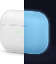 Casus in Silicone per AirPods Pro - Ossigenazione compatibile con Apple AirPods Pro - Caso di Ricarica in Silicone (Nero con Luce Azzurra)