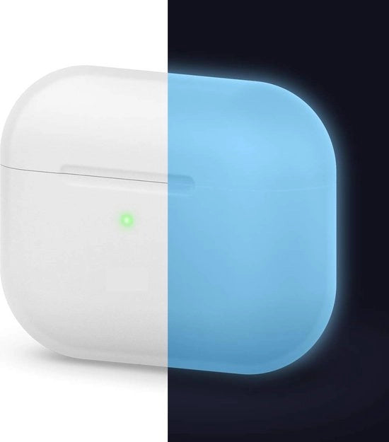 Casus in Silicone per AirPods Pro - Ossigenazione compatibile con Apple AirPods Pro - Caso di Ricarica in Silicone (Nero con Luce Azzurra)