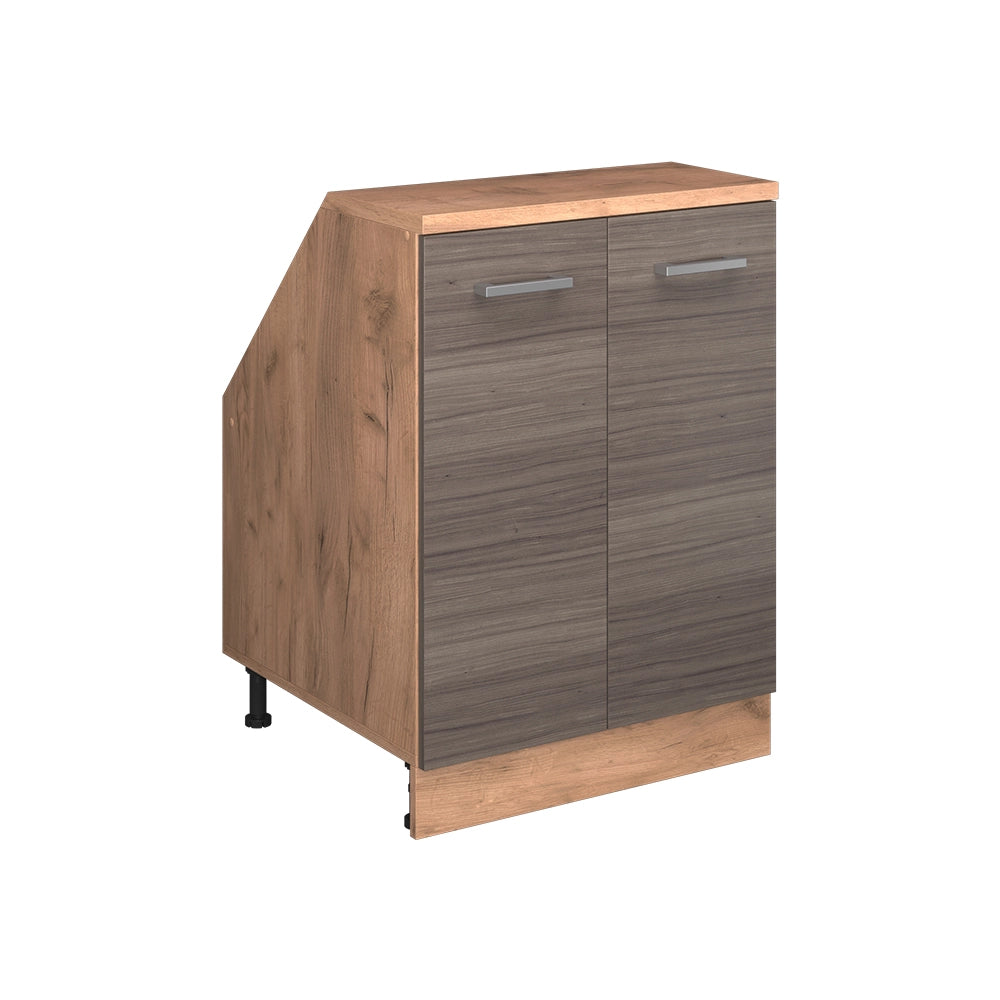 Mobile sottotetto Rion Grigio nobile/Rovere dorato 60 x 83.8 cm con 2 porte, carcassa 60 cm profondità Vicco