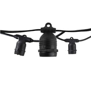 Catena luminosa da esterno 15 portalampade e27 14,4mt prese fisse lampadine non incluse