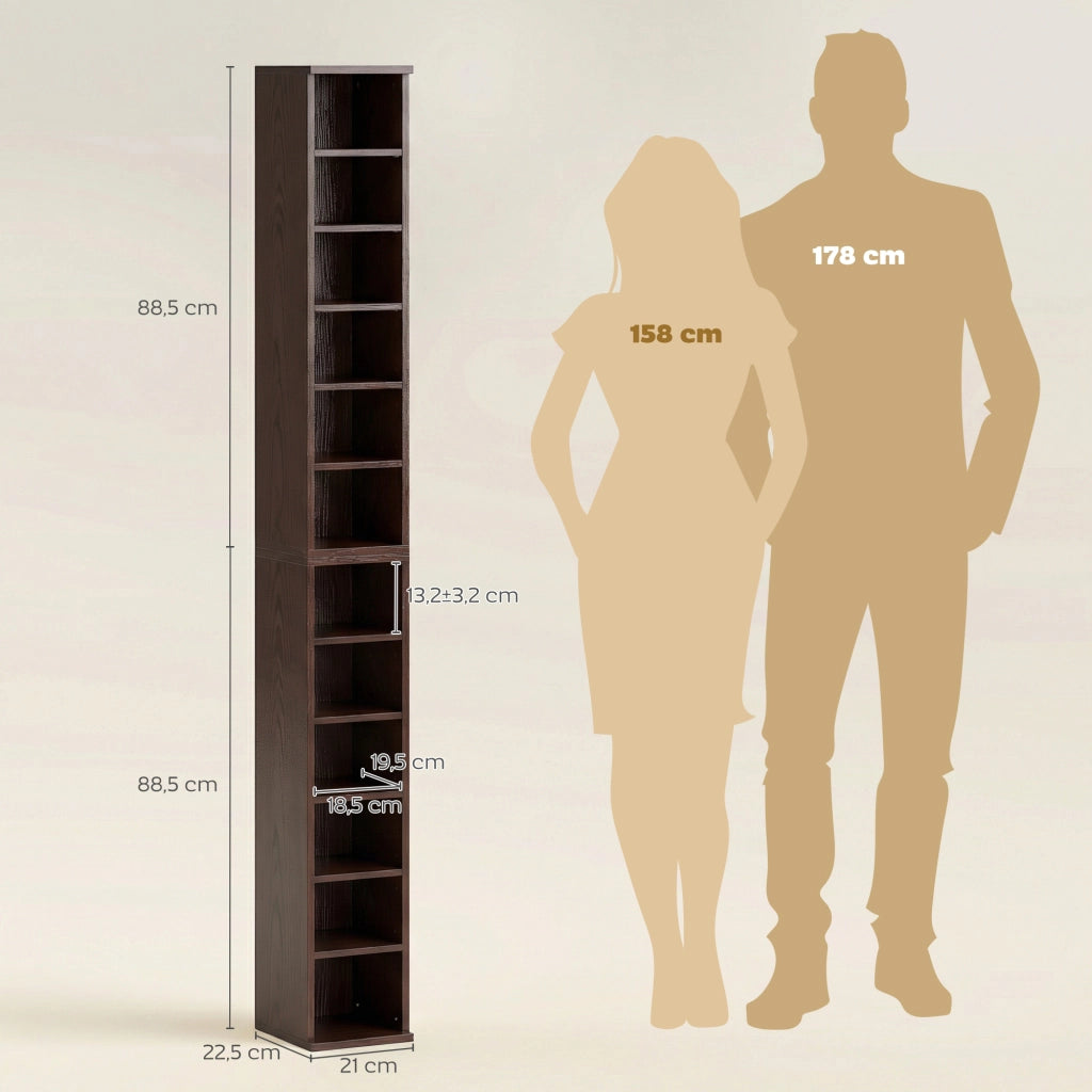 Libreria a colonne per CD e DVD ¨C zephmum ¨C marrone 21x22.5x88.5 cm