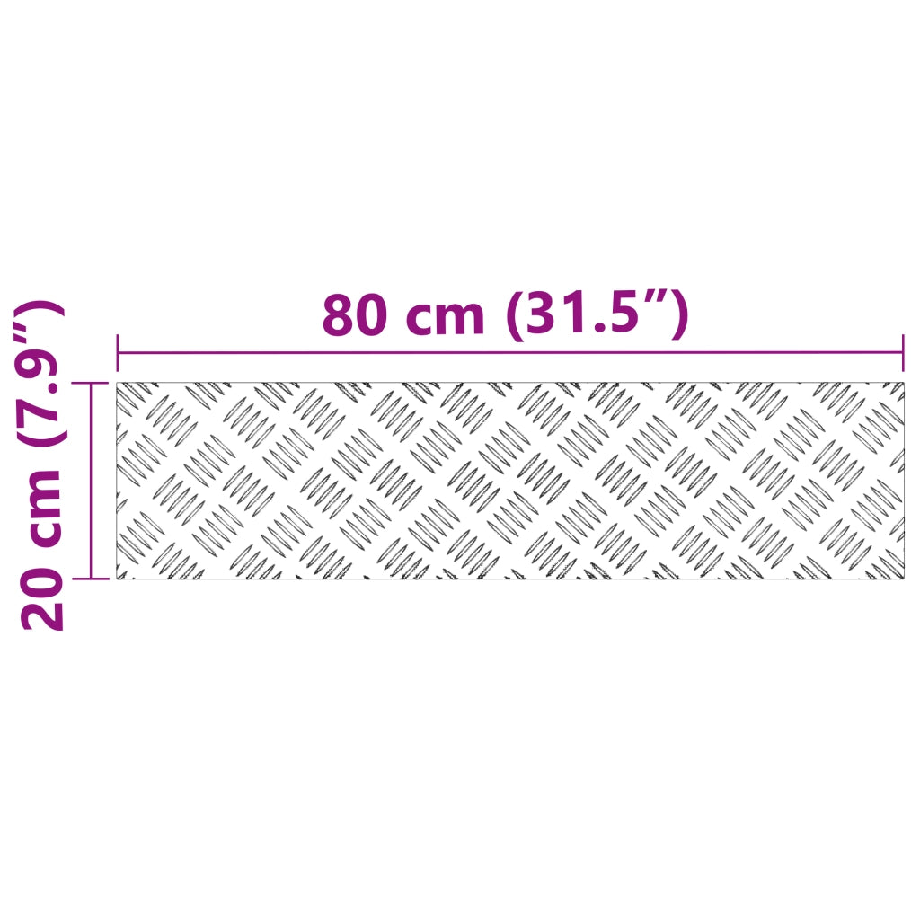 Piastre in Alluminio 2 pz Antiscivolo 80x20 cm
