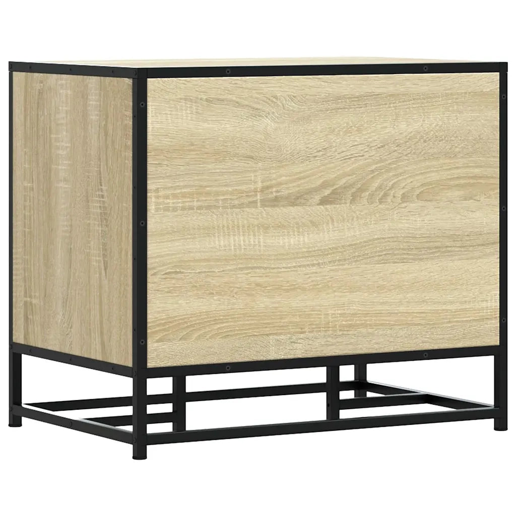 Panca Portaoggetti Rovere Sonoma Legno Multistrato e Metallo