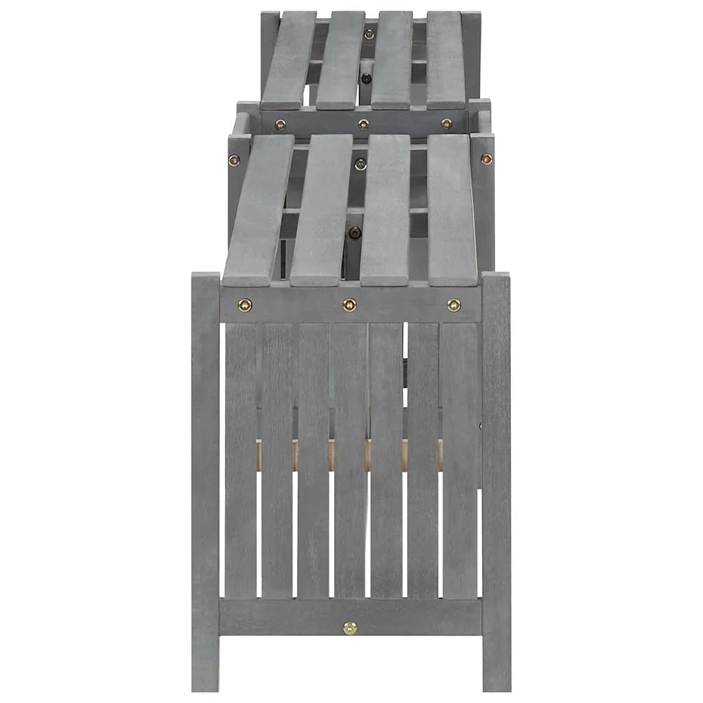Panca Giardino Angolare e Fioriera 117cm Massello Acacia Grigia cod mxl 41533