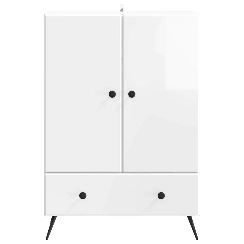 Credenza Bianco Lucido 66 x 34,5 x 95 cm Legno ingegnerizzato 895589