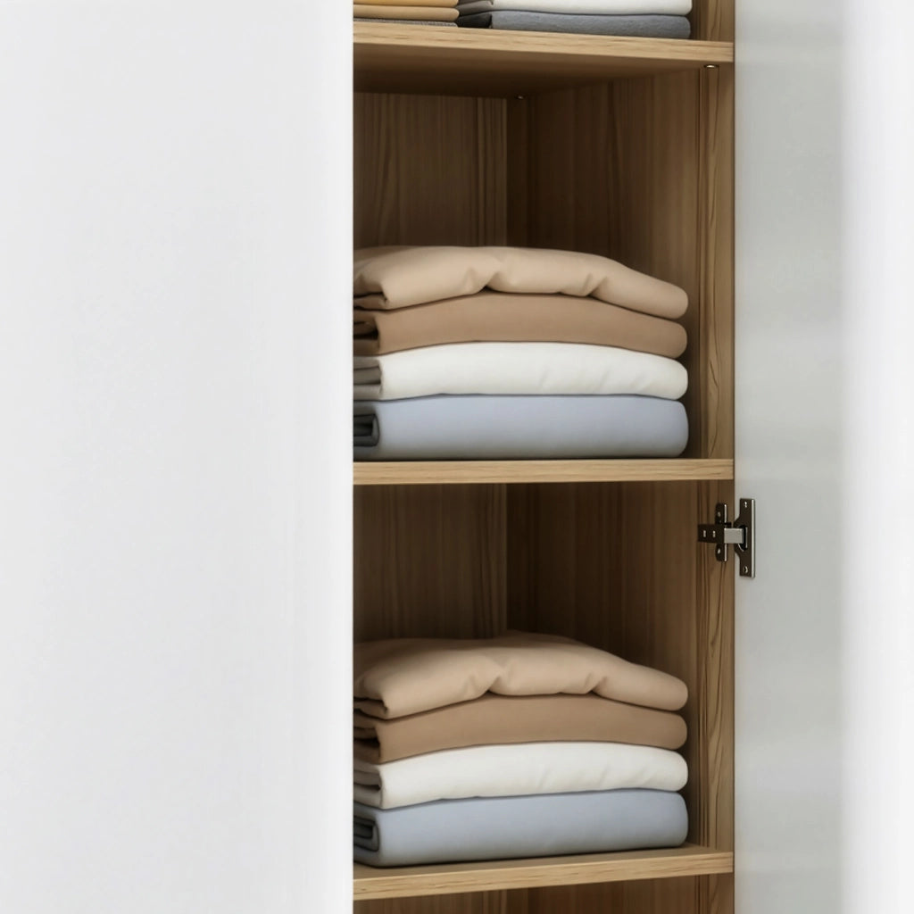 Armadio Guardaroba Bastheim con 6 Scomparti 176 x 120 x 52 cm Effetto Rovere [en.casa]