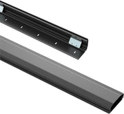 Guscio di Cavo in Alluminio - Canale di Cavo - Posizionamento dei Cavi - Aggiustamento con Adesivo o Viti - 50 cm - Nero