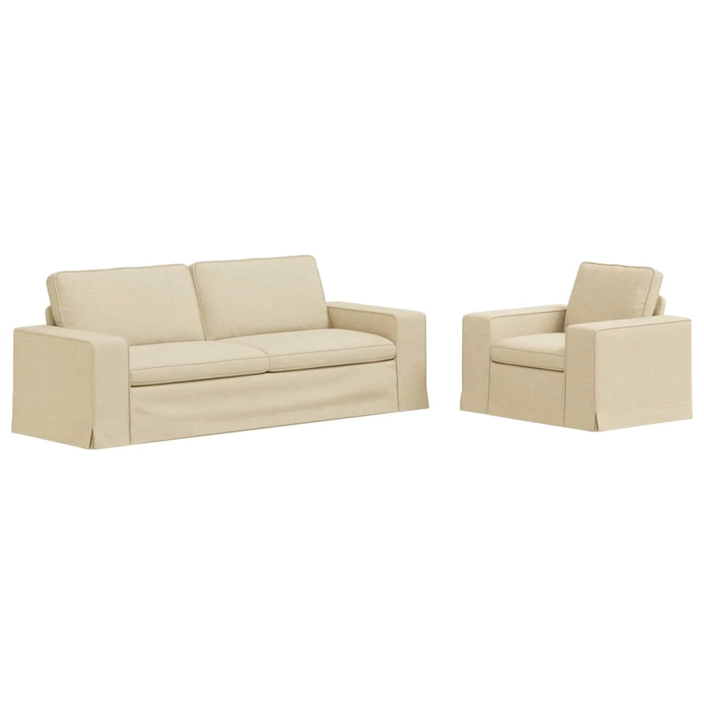 Set di divani 2 pcs Crema 222 x 80 x 82 cm Tessuto