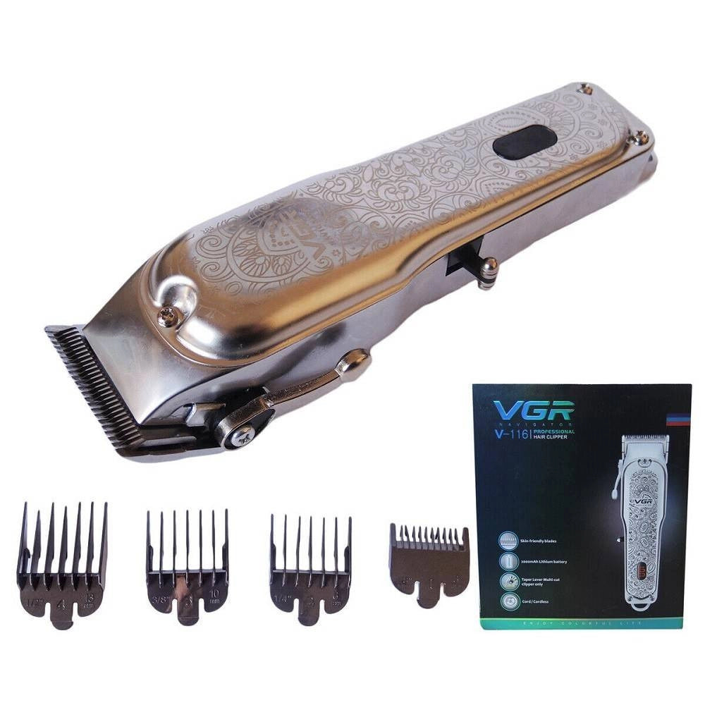 Rasoio Professionale Taglia Capelli Regola Barba Ricaricabile Display Vgr V-116