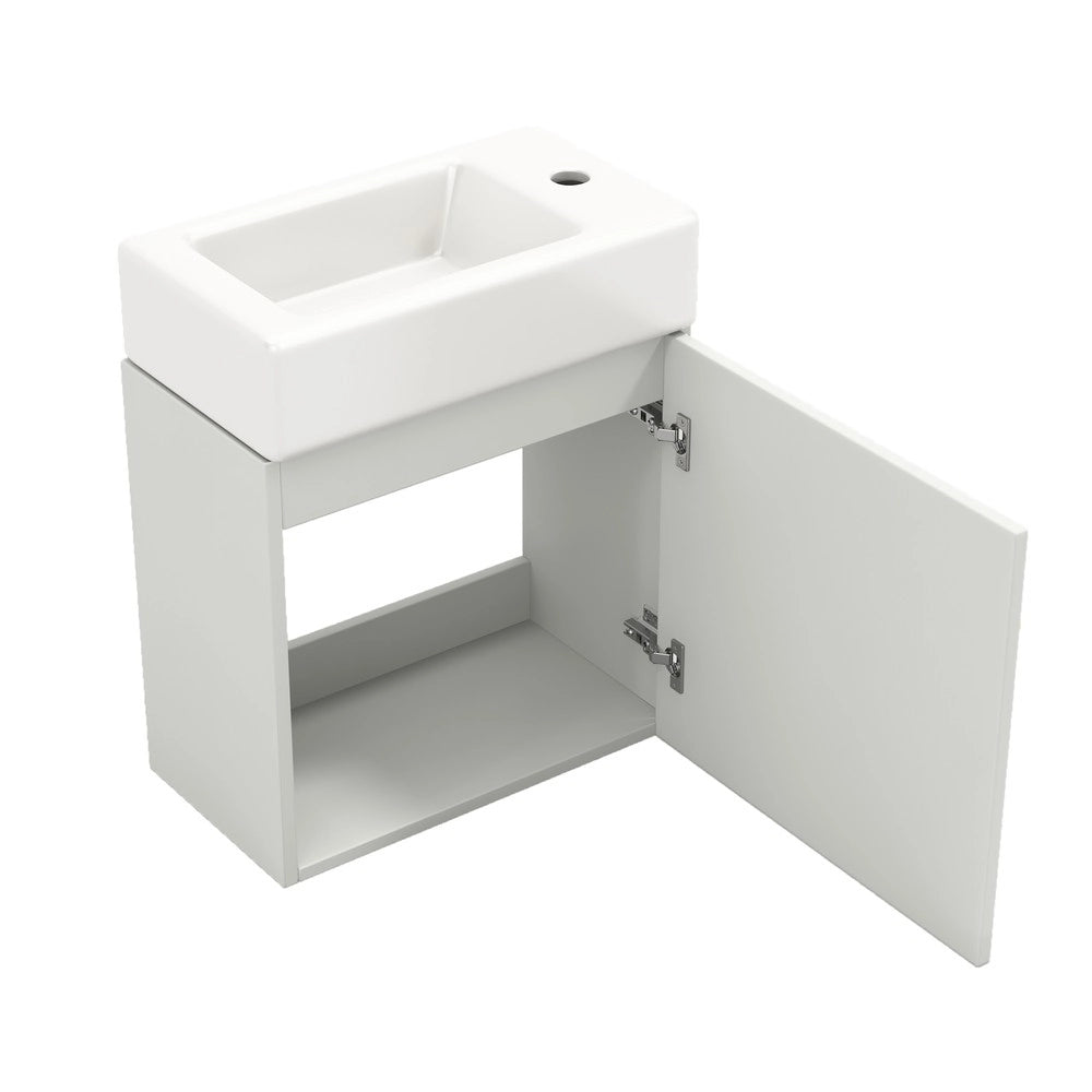Mobile Bagno con Lavabo e Sottolavabo Sospeso 46 cm ¨C Xylo ¨C Bianco