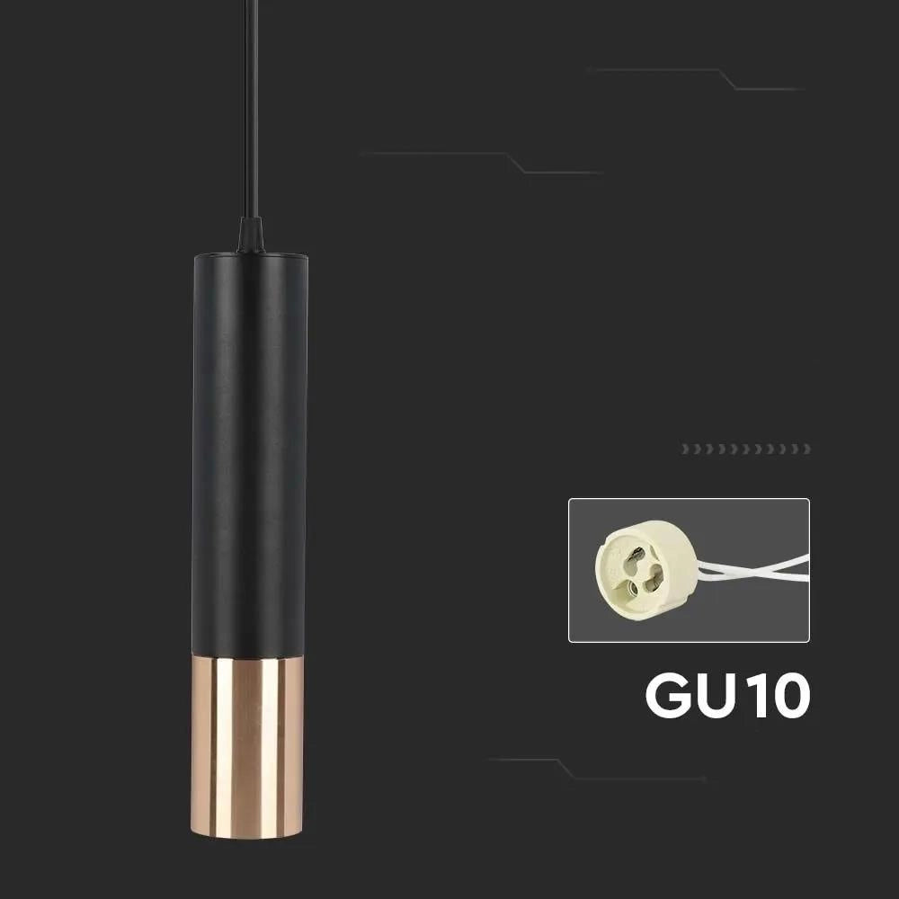 Lampada a sospensione tubolare nero/oro GU10 V-TAC VT-977