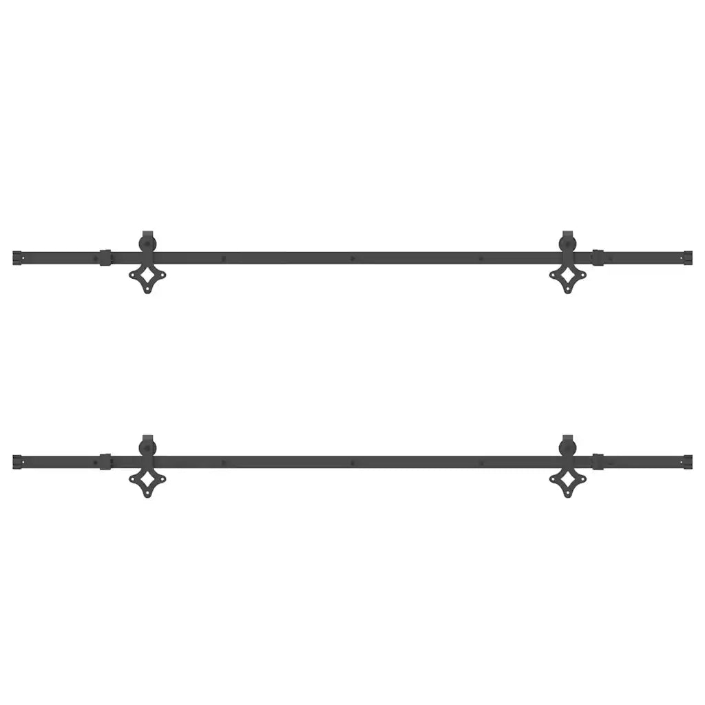 Kit di Binari per Porte Scorrevoli 427 cm Acciaio Nero CFW1060460