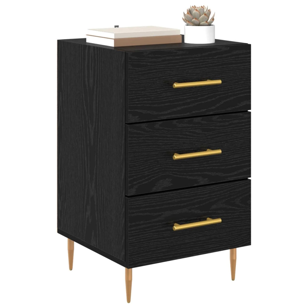 Armadio da Notte Rovere Nero 40 x 40 x 66 cm Legno multistrato