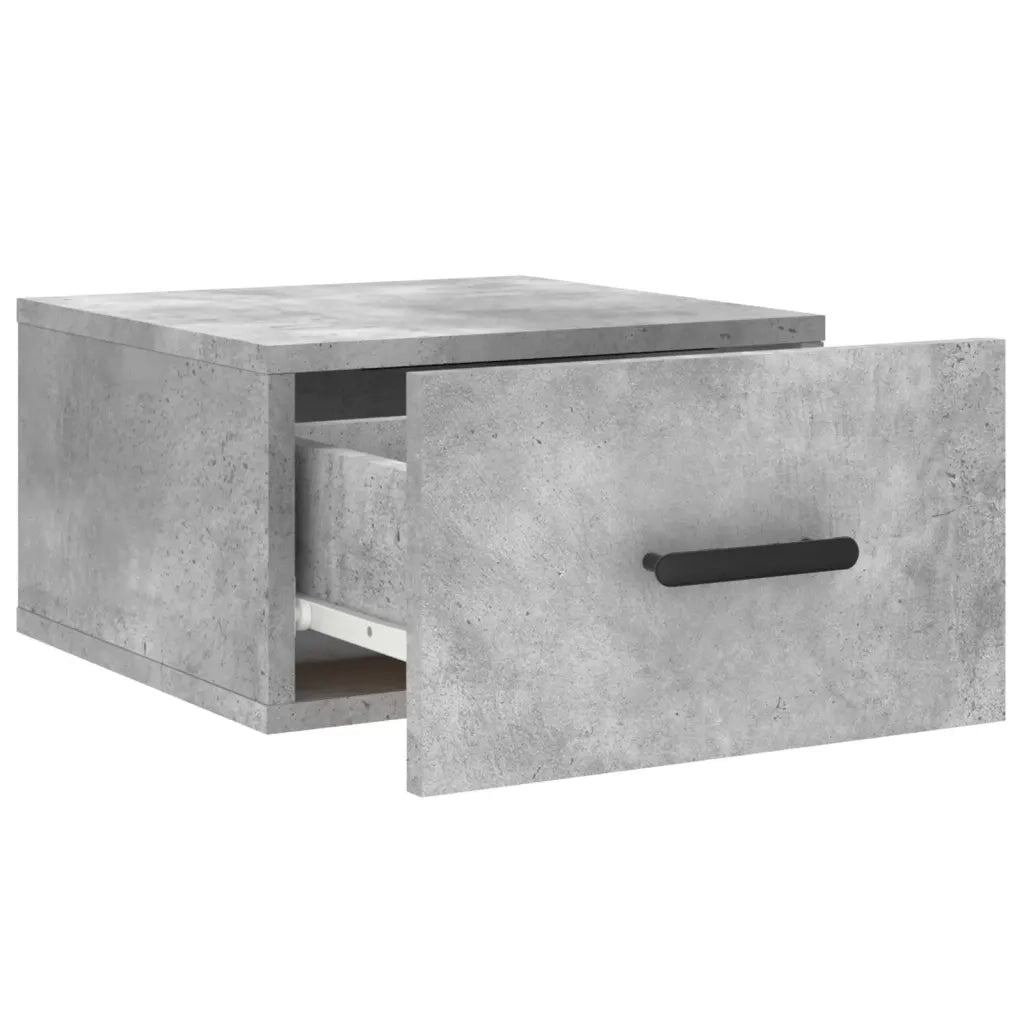 Comodino a Muro-Tavolino da notte sospeso Grigio Cemento 35x35x20 cm 750277