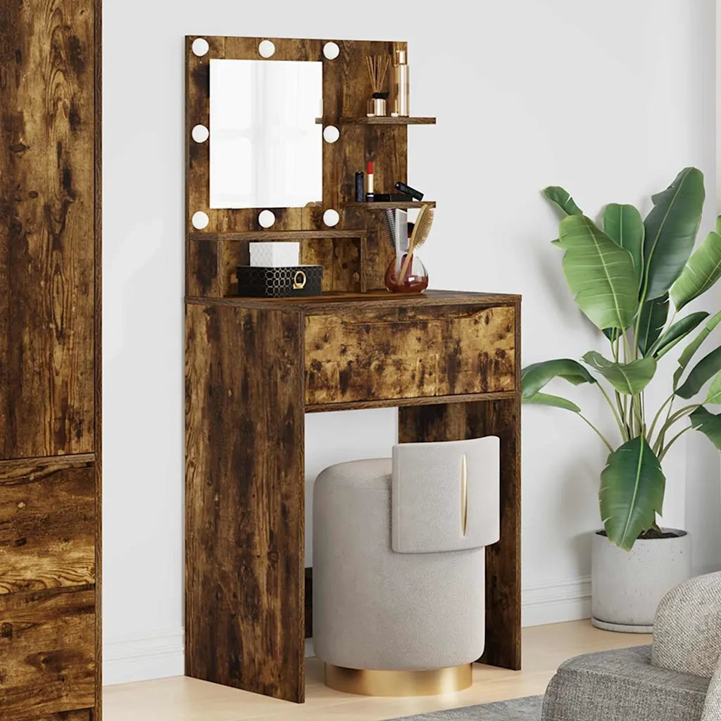 Tavoli da Trucco per Camera da Letto con cassetto Rovere fumé