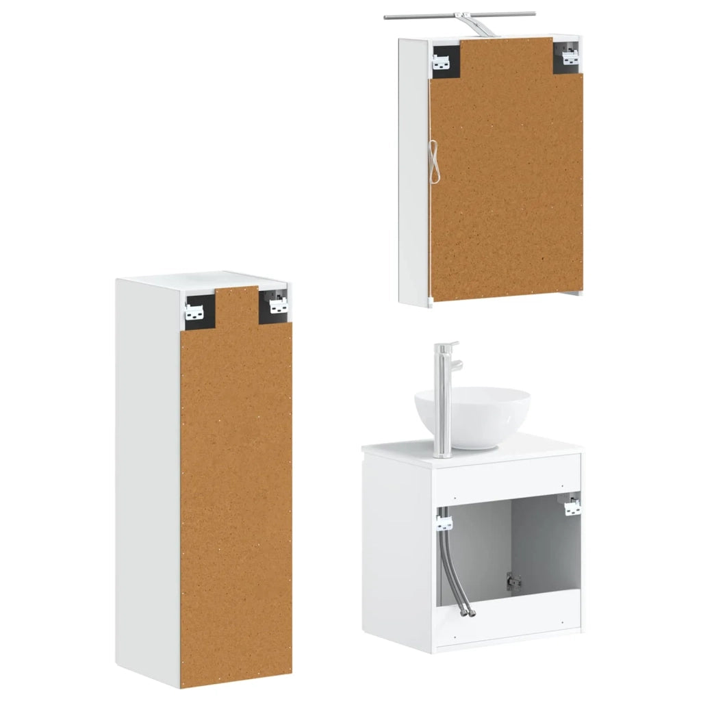 Set di mobili per il bagno 4 pcs Bianco 3407407