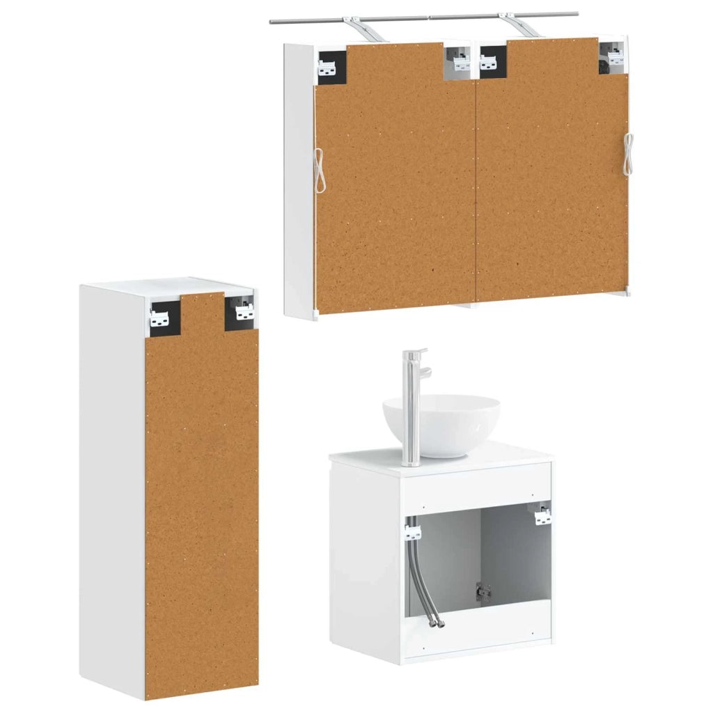 Set di mobili per il bagno 4 pz Bianco 3407407