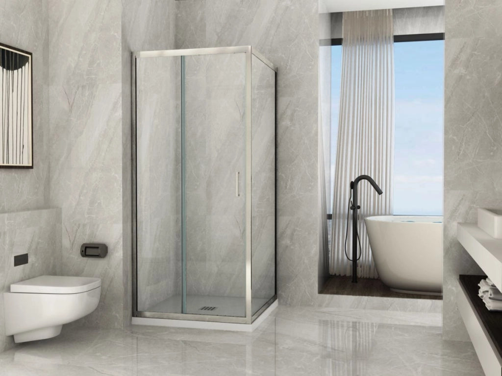 Box Doccia Cristallo 6 mm Anticalcare Trasparente 2 lati 1 Fisso e 1 Scorrevole - Misura: 65 x 100 x h190 cm