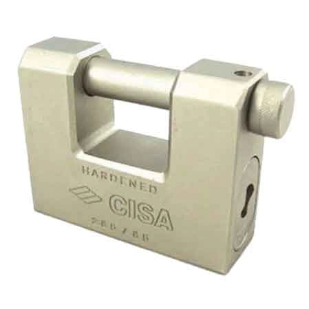 LUCCHETTO RETTANGOLARE IN ACCIAIO CON CHIAVE LIM CISA 84 mm - CISA
