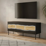 Novolin, Mobile Porta tv un Ripiano, 143.5x40x61.5h cm Nero