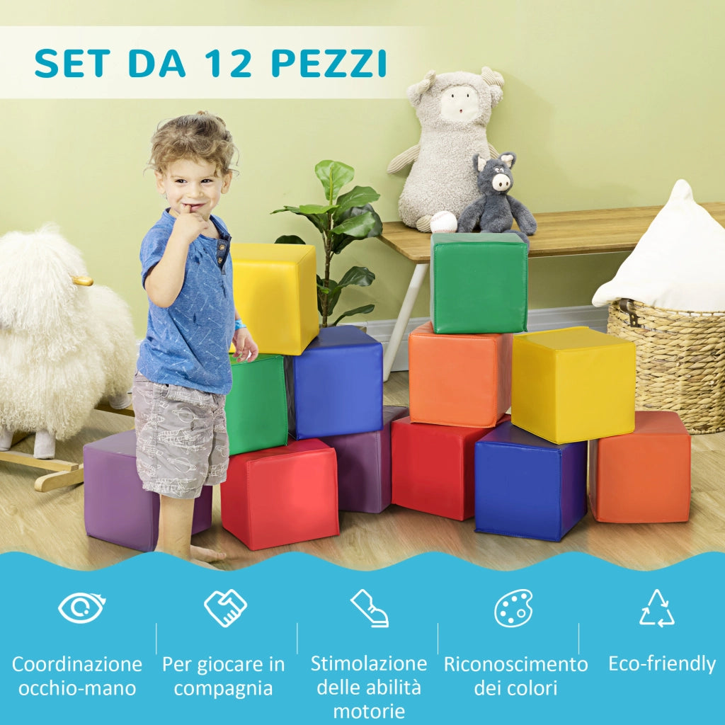 Cubi Giocattolo Morbidi per Bambini ¨C Minimal ¨C 20x20x20 cm Multicolore