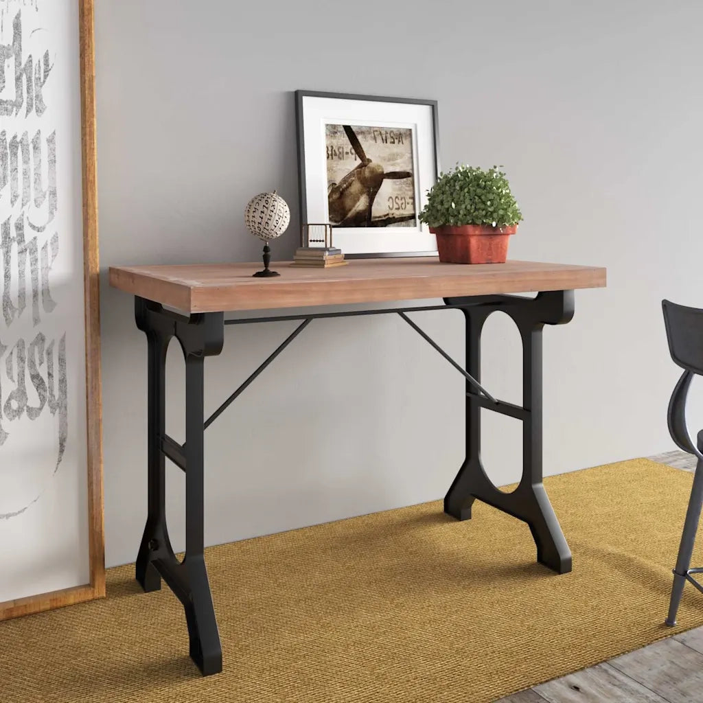 Tavolo da Pranzo | Tavolo da cucina 110x65x82cm in Legno Massello di Abete e Ferro