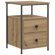 Comodino | Armadio da Notte | Mobiletto da notte Rovere Artigianale 34x35,5x50 cm in Legno Multistrato
