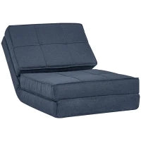Poltrona da Pavimento Pieghevole, Sofà Lettino a 5 Posizioni, Poltrona Letto, Divano Singolo, 61 x 73 x 58 cm, Blu Scuro