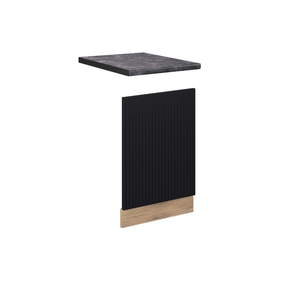Pannello frontale Fame-Line Nero rigato/Rovere dorato 45 cm, PL Antracite Vicco
