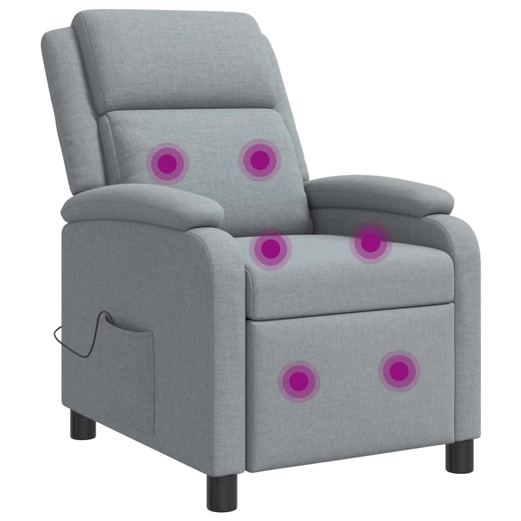 Divano Sedia-Poltrona Massaggiante Grigio Chiaro Tessuto 803346