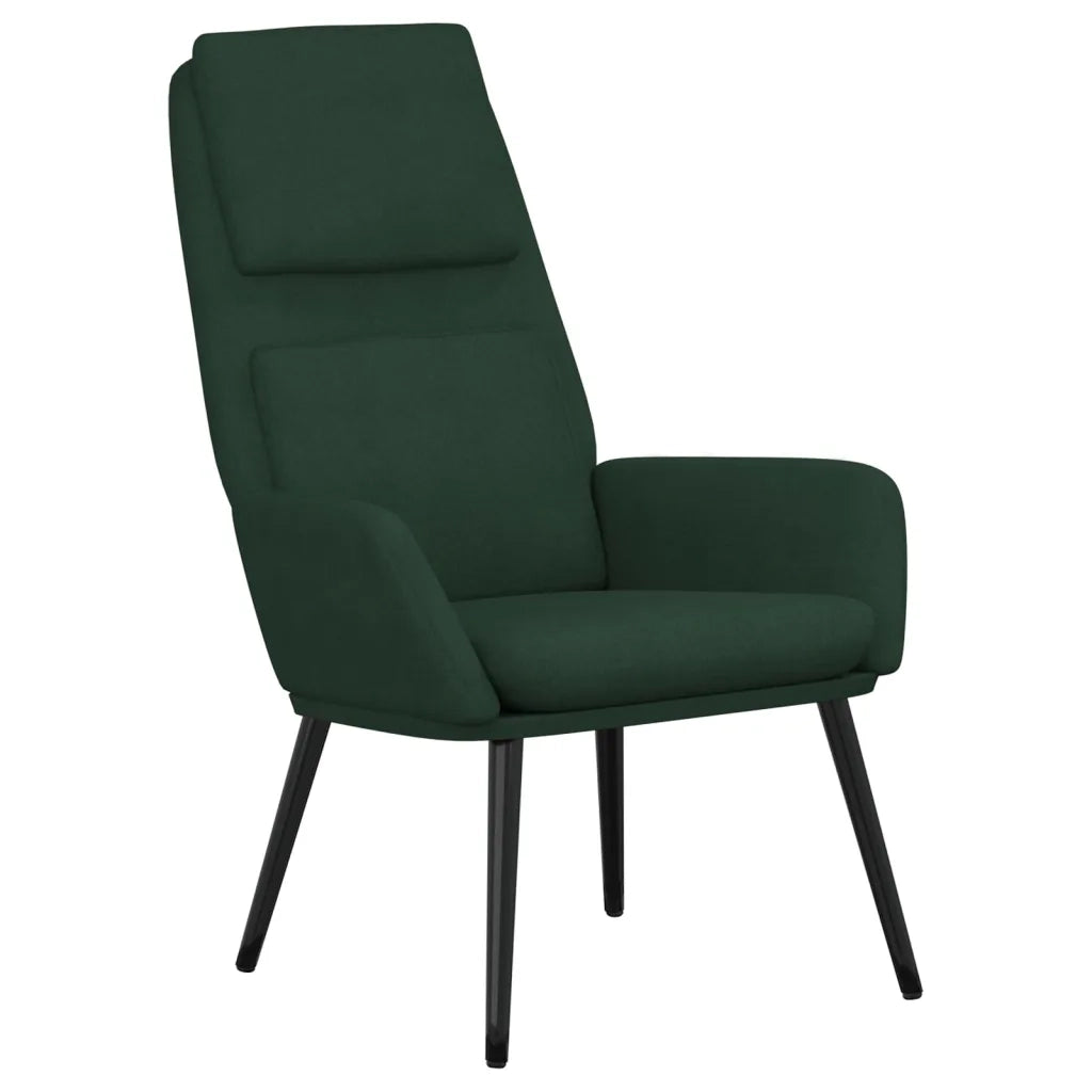 Sedia Relax Verde Scuro in Tessuto 341317
