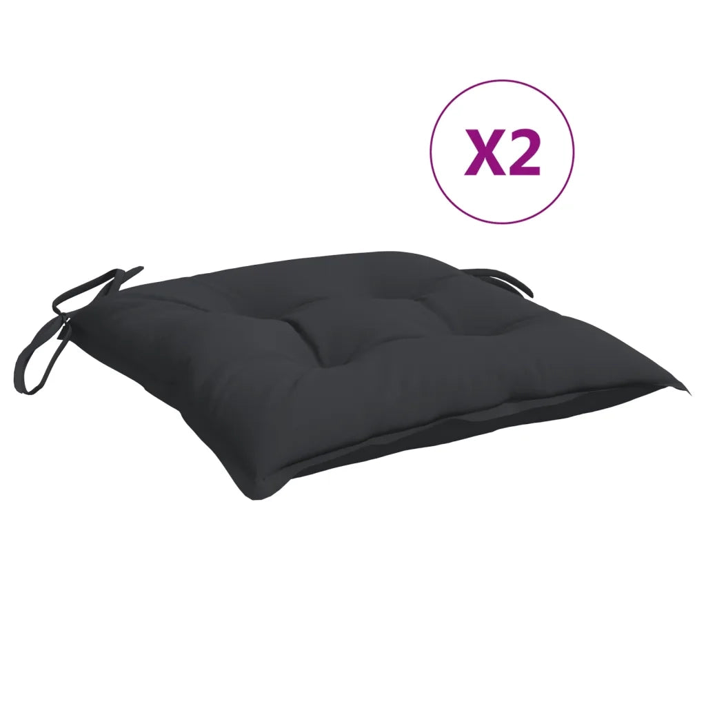 Cuscini per Sedia 2 pz | Cuscini per sedie Neri 40x40x7 cm in Tessuto Oxford