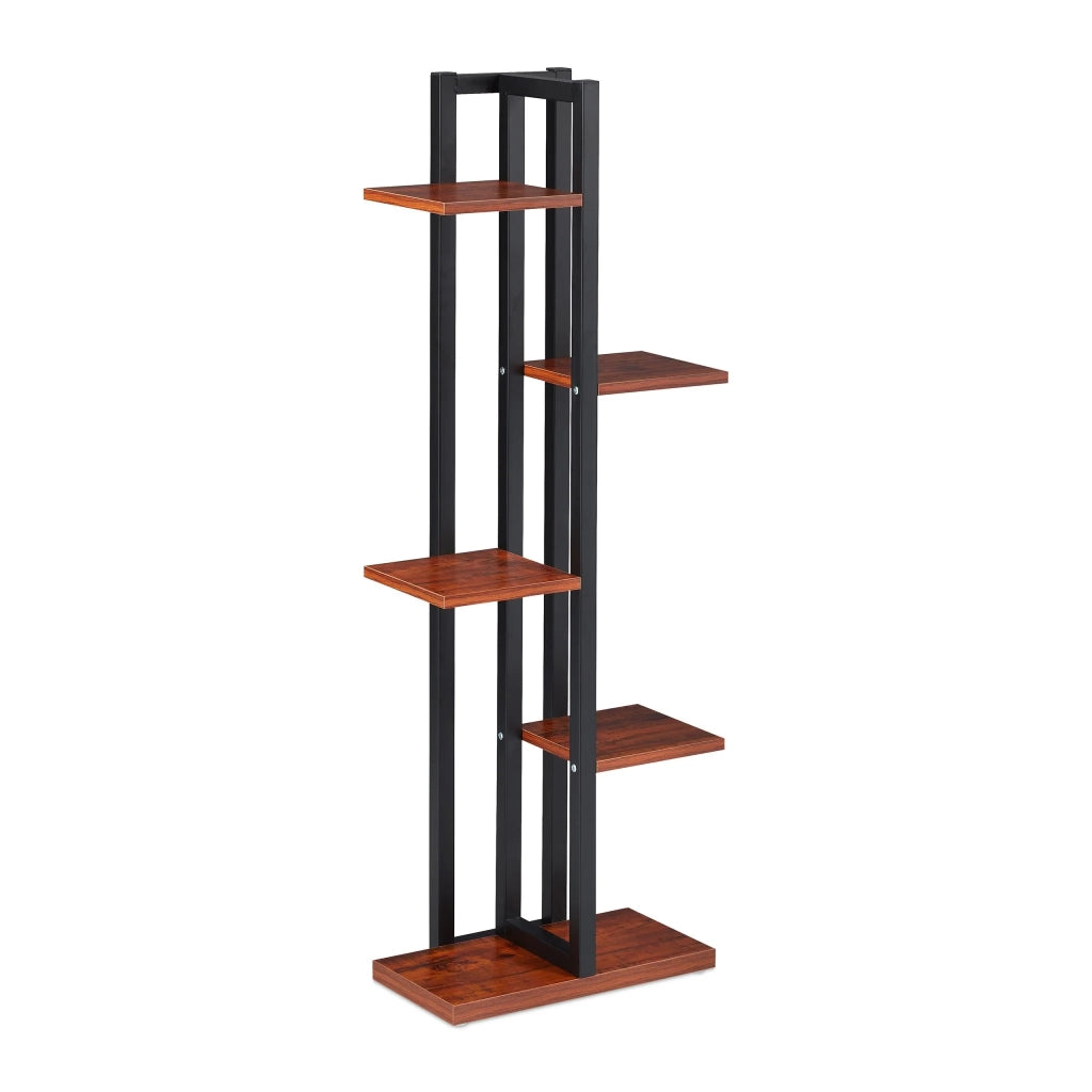 Portapiante a scala 117 x 43 x 22 cm supporti robusti design contemporaneo in acciaio nero 13_0011044