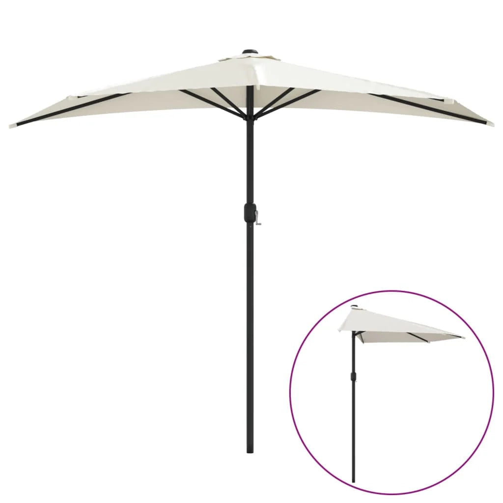 Ombrellone da balcone con palo in alluminio 270 x 135 cm mezzo sabbia 02_0008304