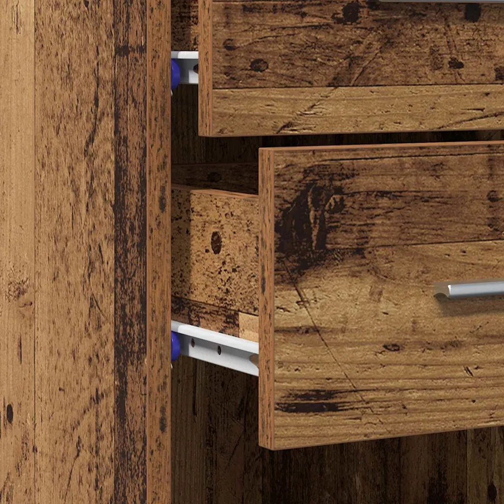 Libreria con cassetto-Scaffale per Libri-Mobile di Stoccaggio Legno vecchio 30 x 42.4 x 185.2 cm