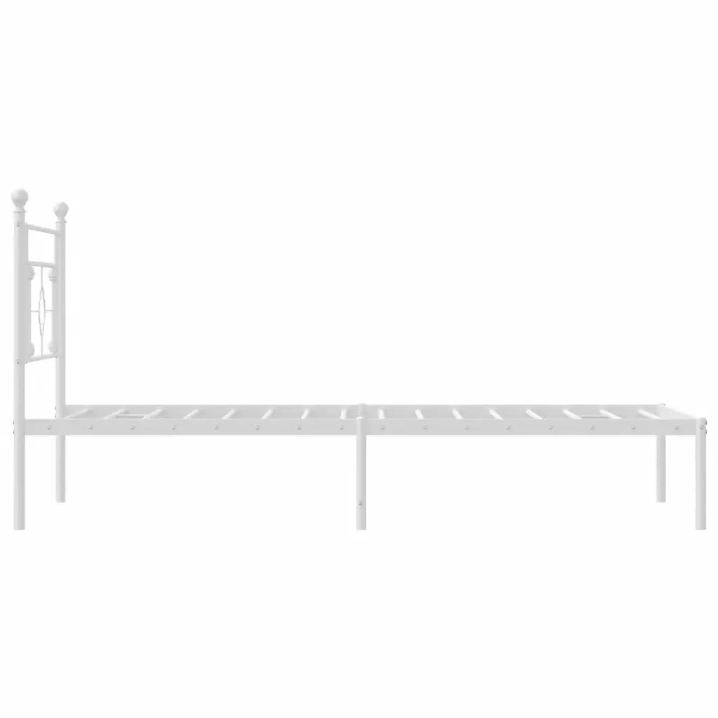 Giroletto con Testiera Metallo Bianco 107x203 cm